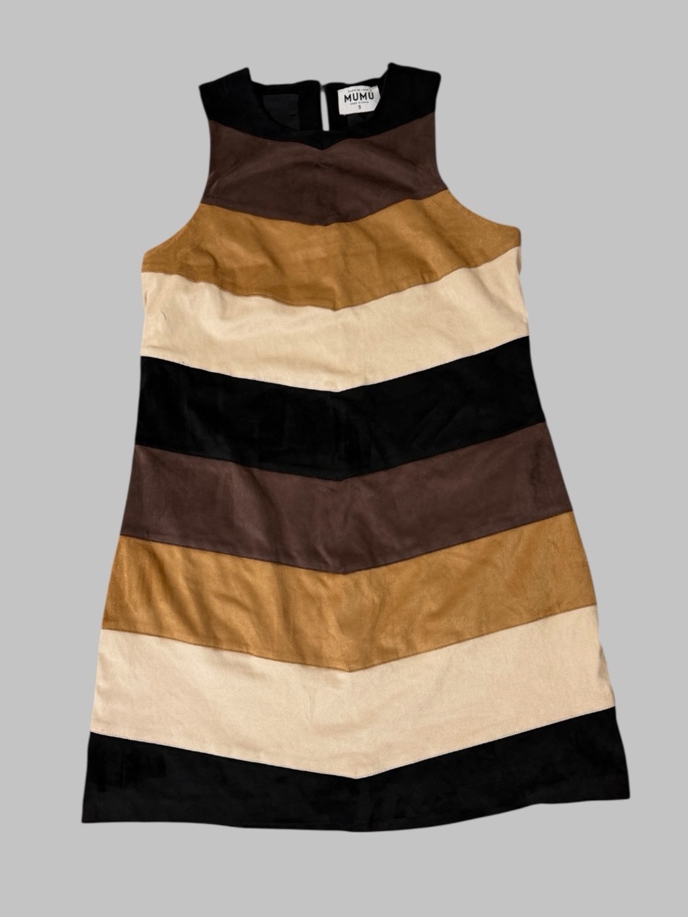 Show Me Your Mumu Faux Suede Chevron Mod Mini Dress - Picture 3 of 9